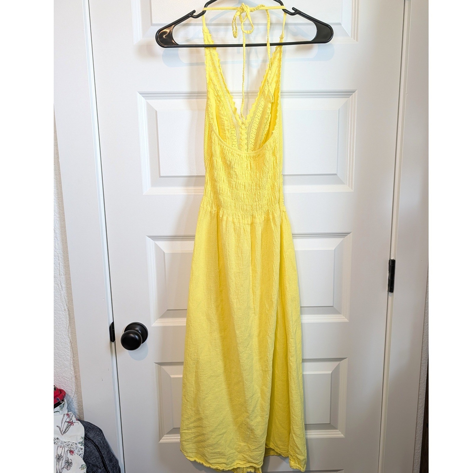 Sea Spice Cotton Crochet Lace Halter Dress