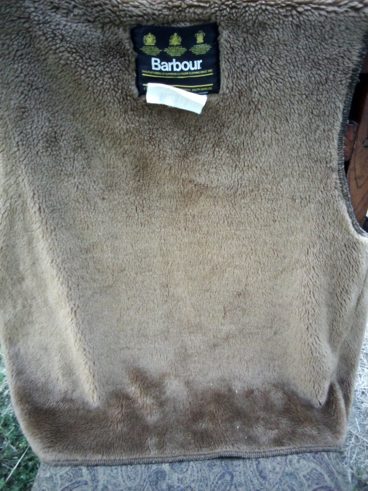 Barbour Acrylic Lining Vest Bedale Jacket Men Size C42 107CM Outdoor Vintage