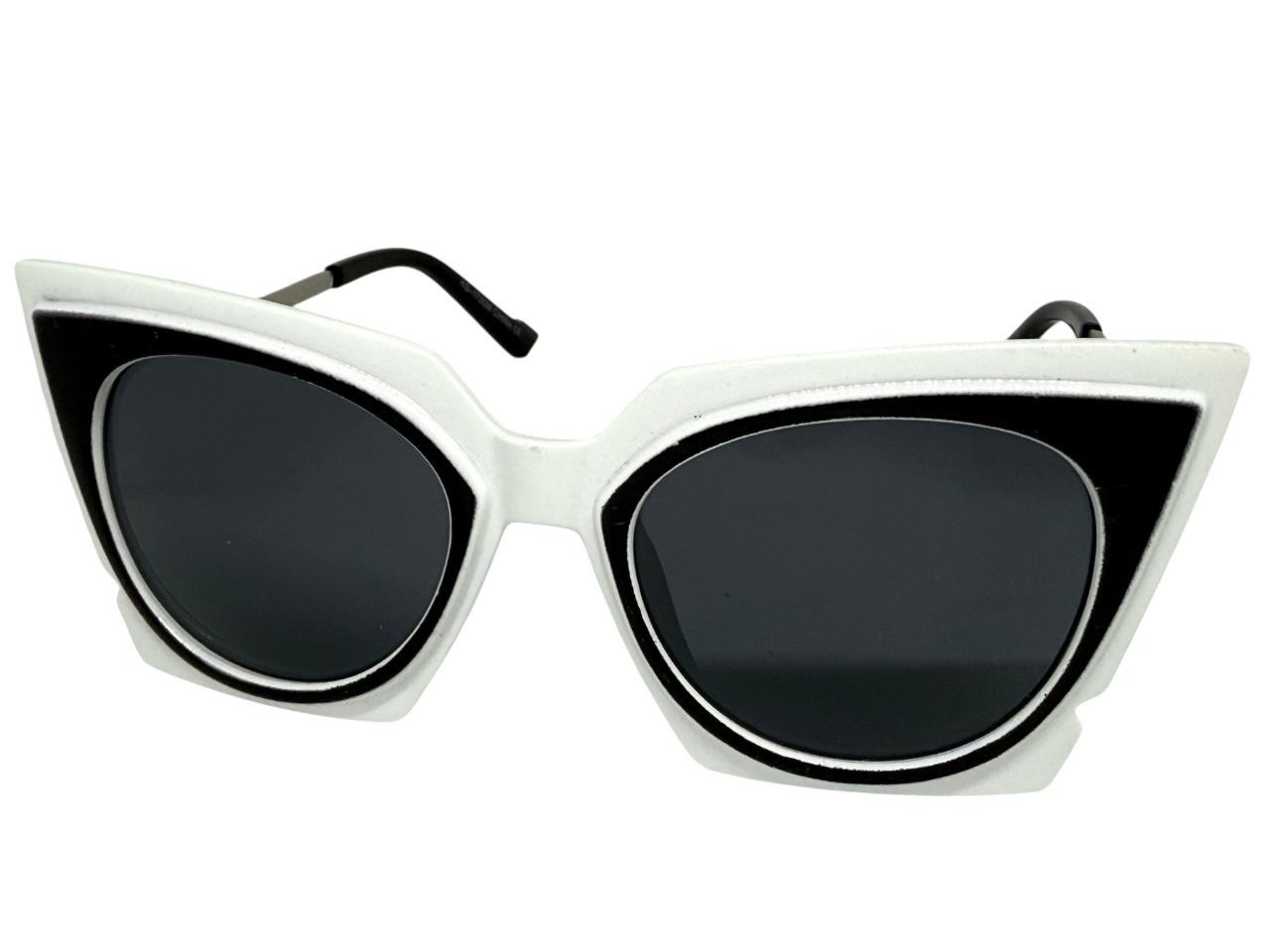 Classic Funky Vintage Retro Cat Eye Party Raver SUN GLASSES Unique White Frame