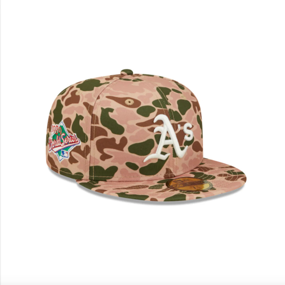 OAKLAND ATHLETICS 59FIFTY NEW ERA MLB DUCK CAMO WORLD SERIES 1989 FITTED HAT