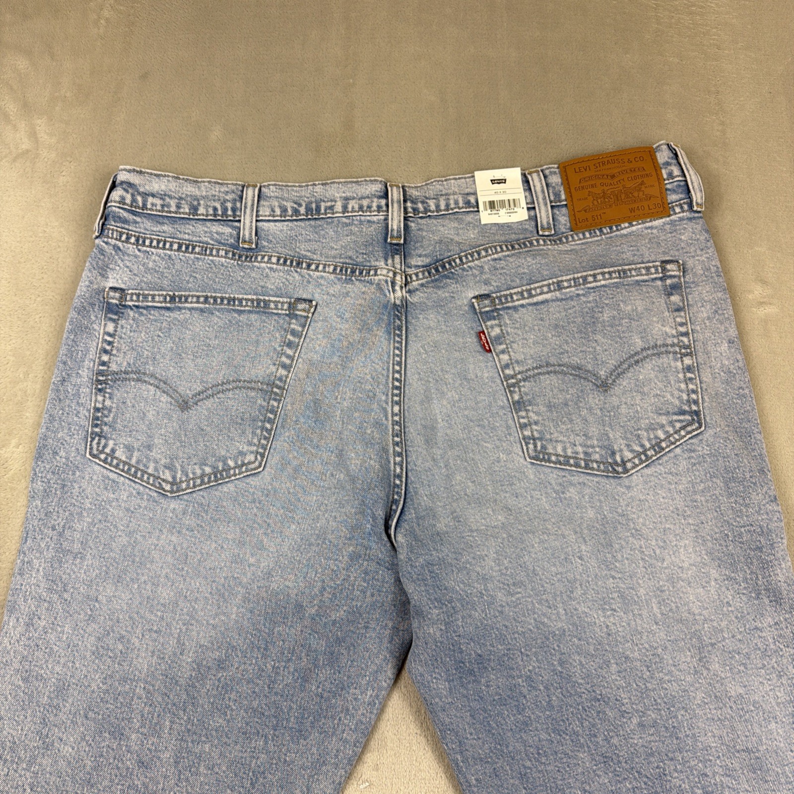 Levi’s Performance 511 Jeans Men’s 40×30 Slim Fit Blue Denim Stretch Light Wash