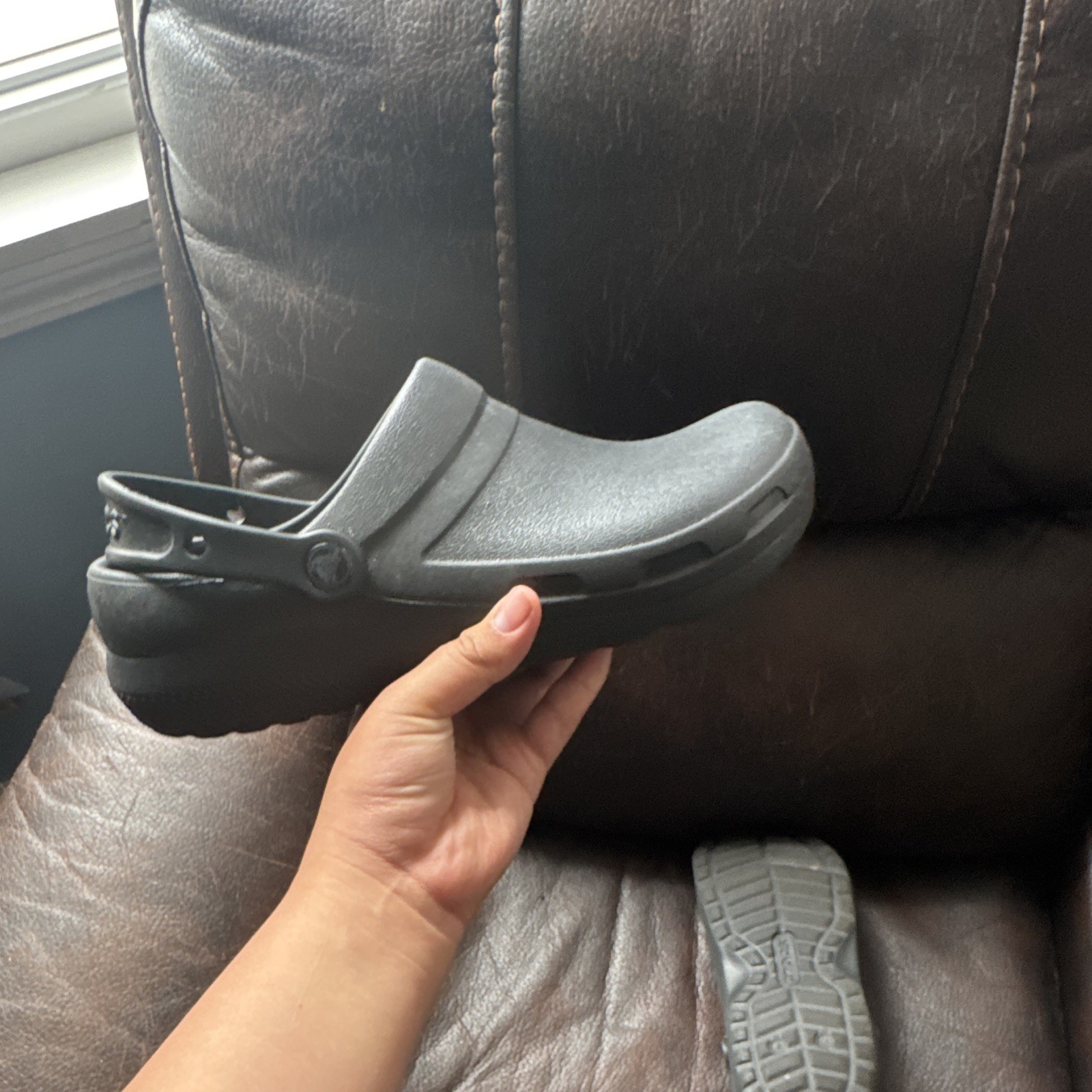 Crocs Crocs Bistro Men’s Black Slip-On Workwear Clogs Rubber Upper US 9 M