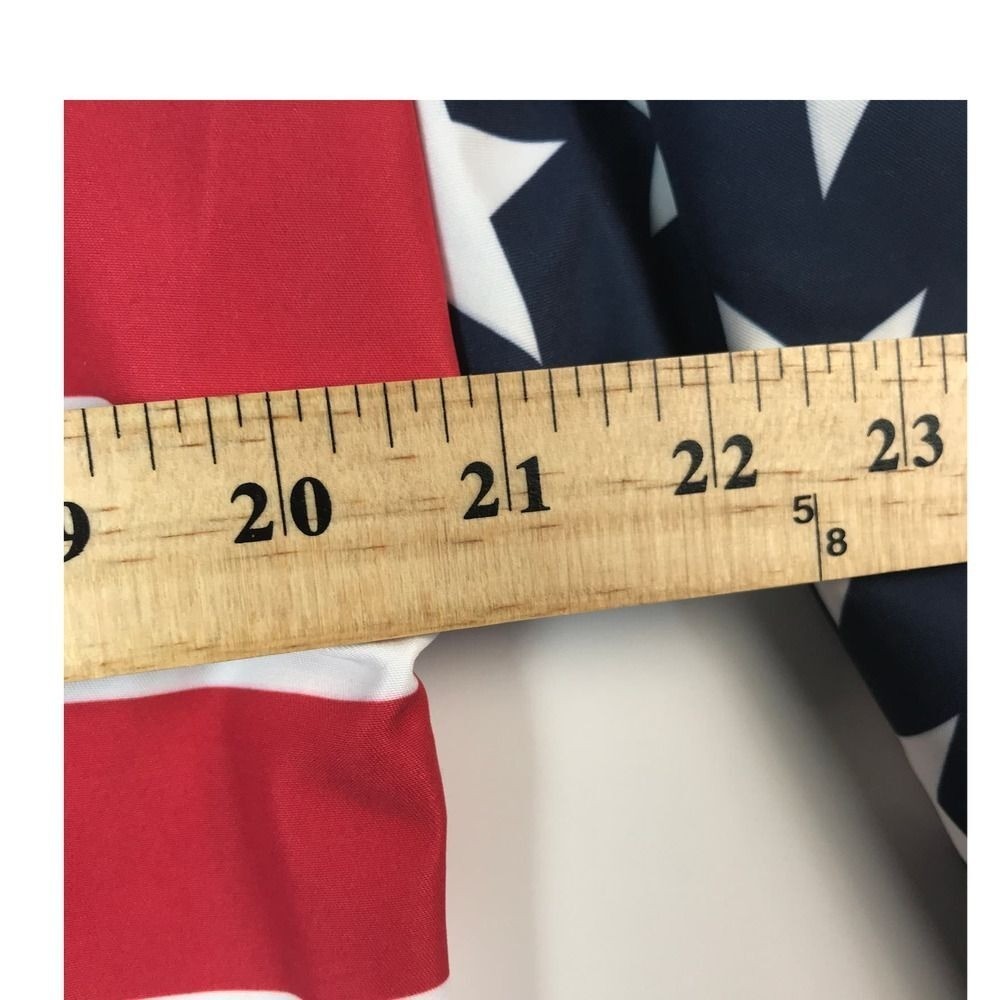 Shinestry Long Sleeve Pullover Zip American Flag Stars Stripes July 4 sz S