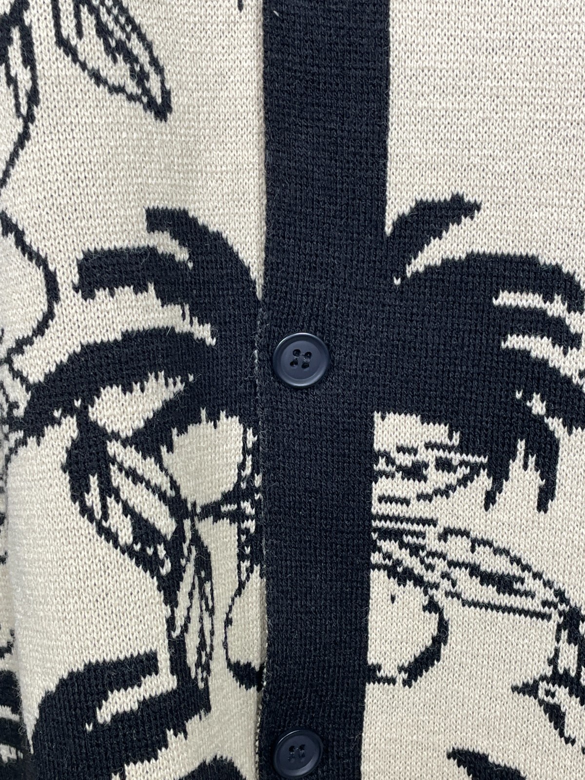 BoohooMAN Long Sleeve Palm Patterned Knitted In Black Shirt Men’s MEDIUM NWT