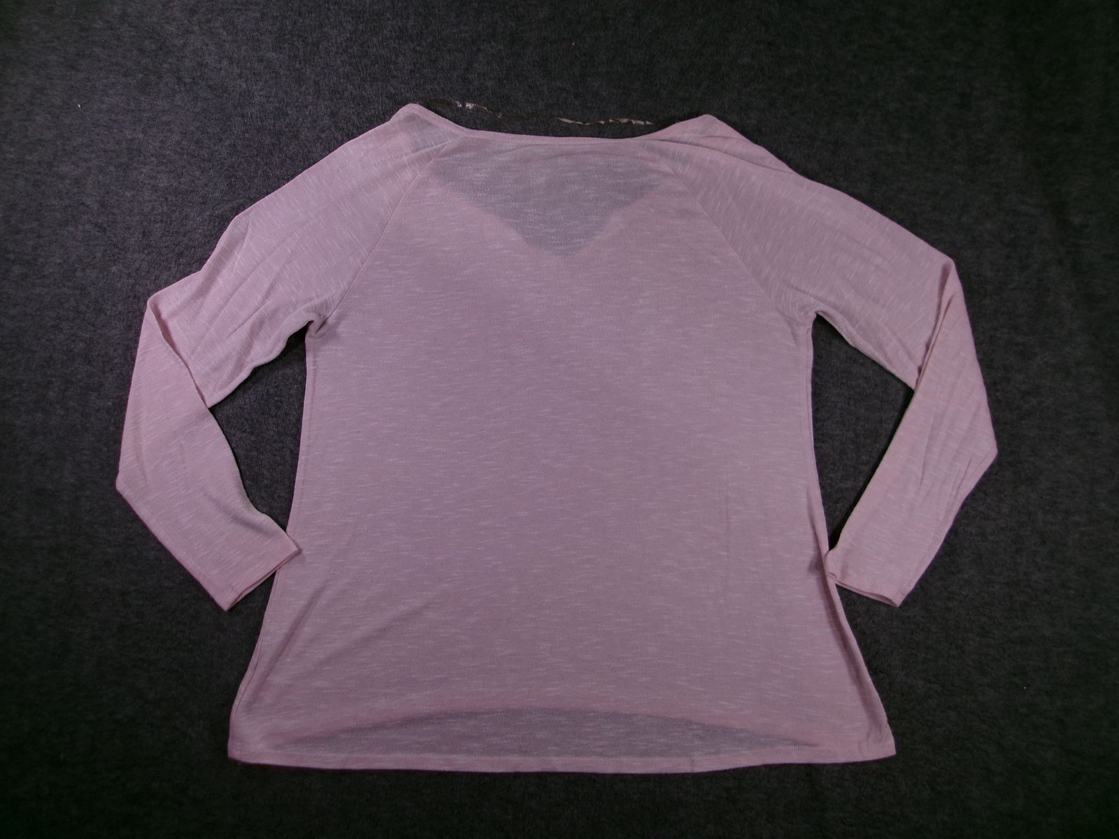 So Top Womens L Pink Lightweight Cozy Knit Raglan V Notch Long Sleeve Base Layer
