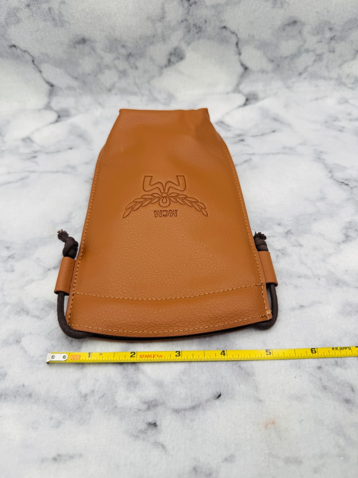 MCM Sunglasses Eyeglasses Case, Caramel Brown Soft Case, Shoulder Strap, Cloth