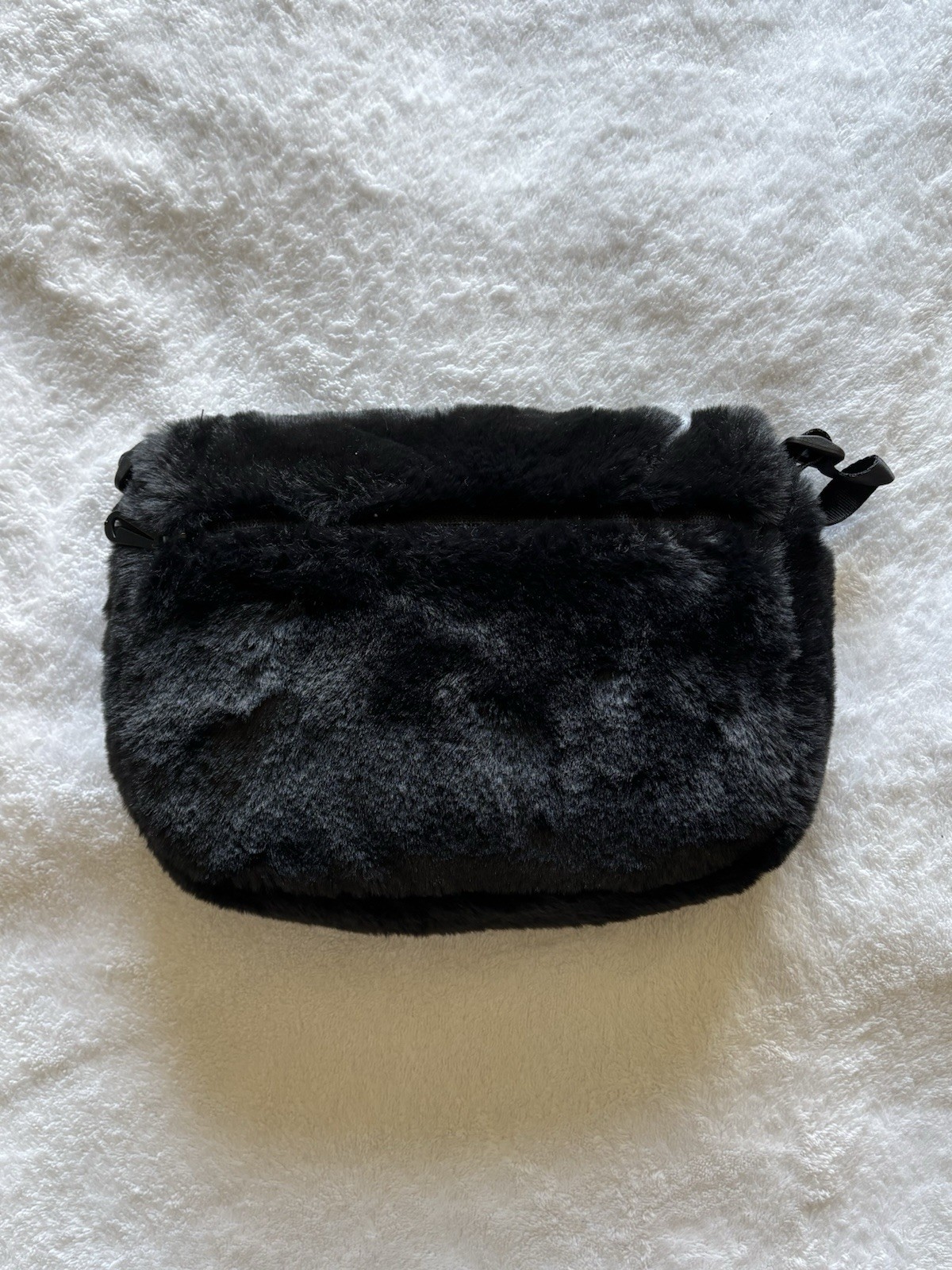 RARE Nike Sportswear Futura 365 Faux Fur Crossbody Bag | Black & White