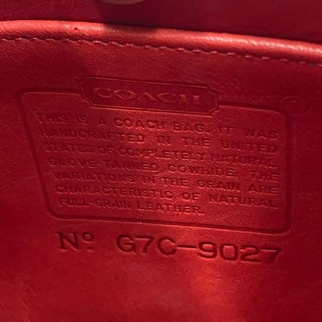 COACH 9027 Vintage Shoulder Hand Bag Magnetic Leather Red Gold Hardware Japan