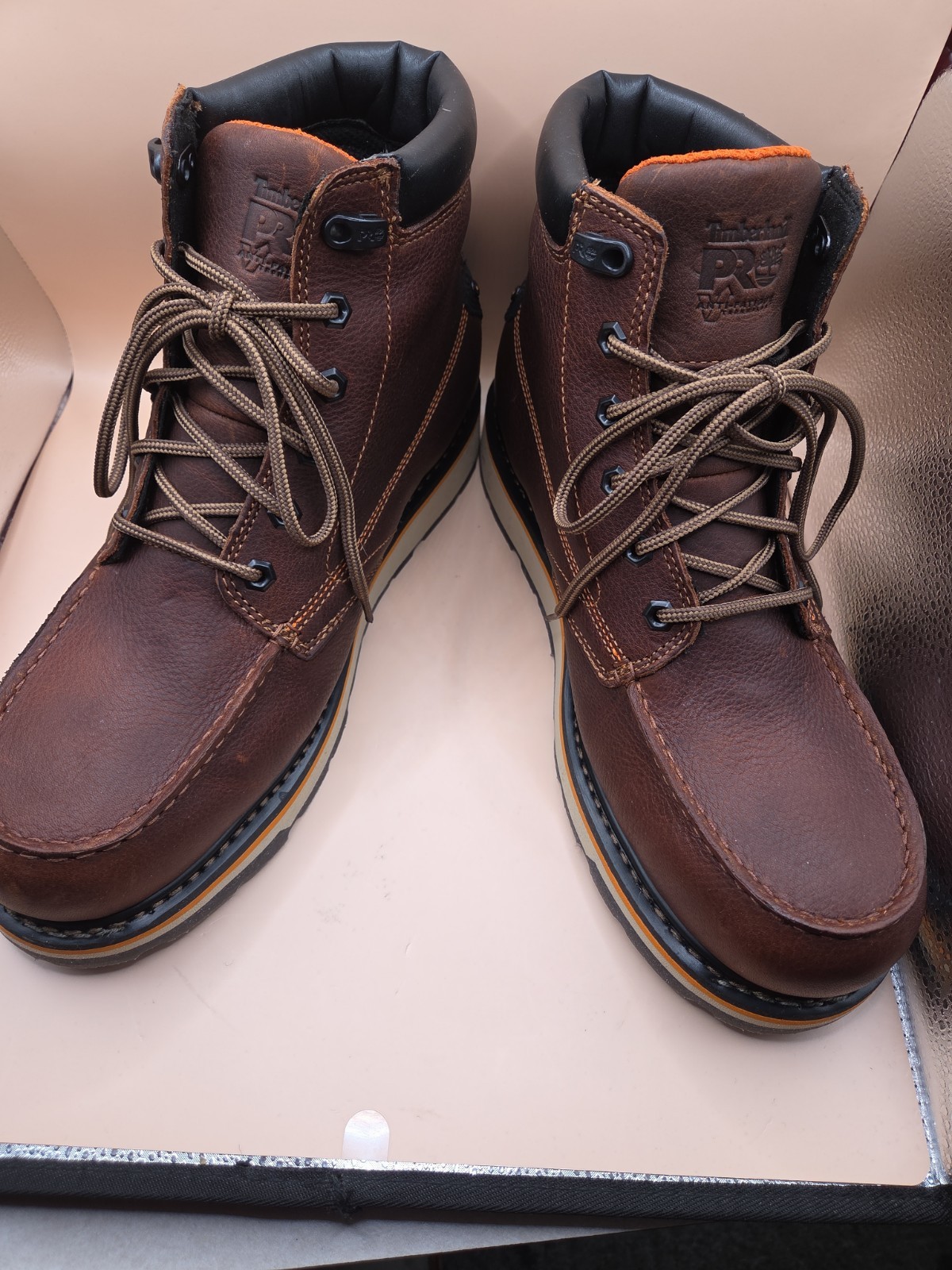 Size 12 TIMBERLAND PRO GRIDWORKS 6″ WATERPROOF SOFT TOE WORK BOOT BROWN New