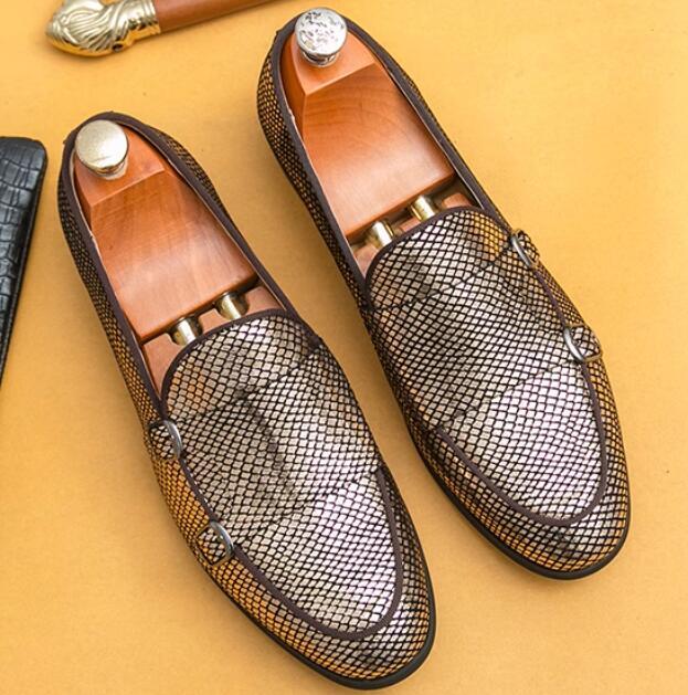 Men Dress Shoes Mens Faux Leather Flats Buckle Strap Loafers Driving Shoes size