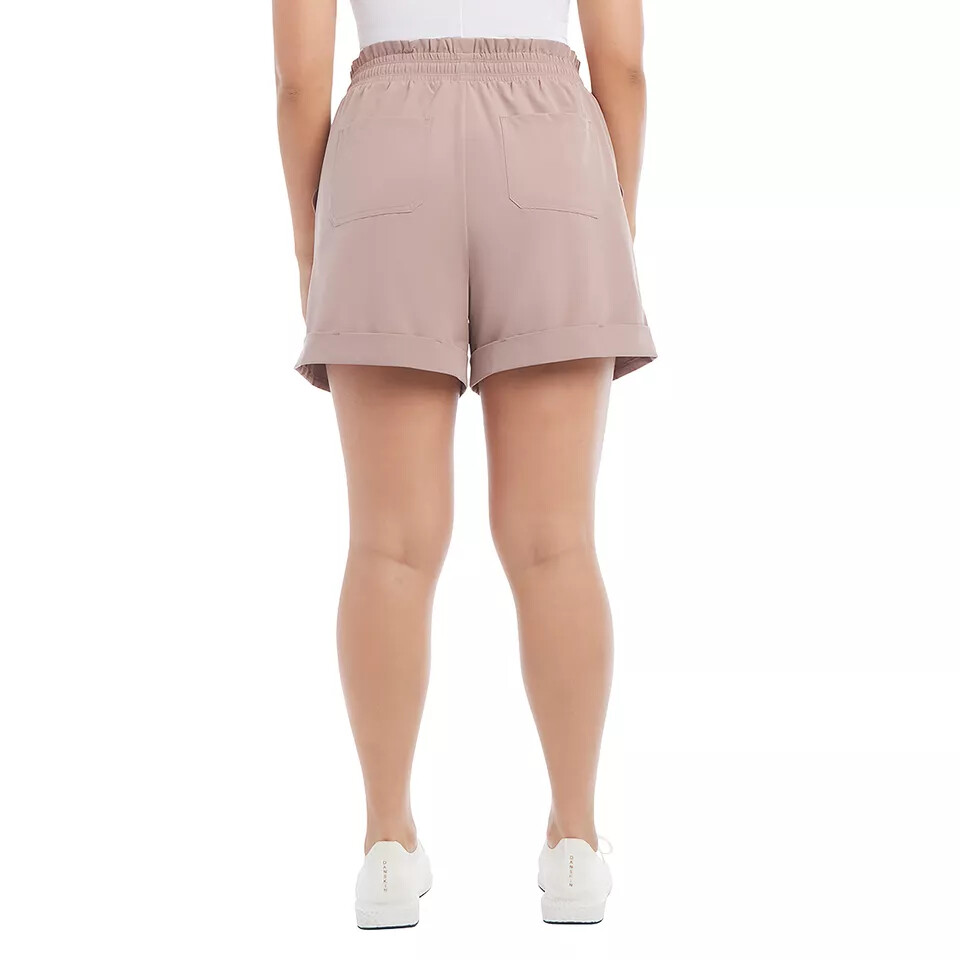 Danskin Ladies’ Woven Paperbag Short | C32