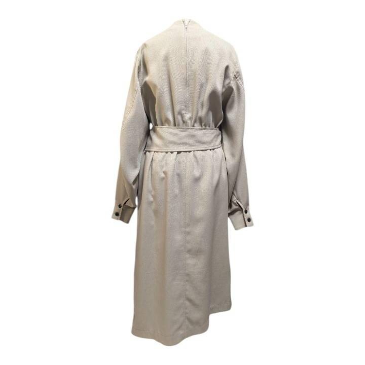 HYKE Beige Asymmetrical Belted Dress Size 2 Japan Elastic Waist Minimalist