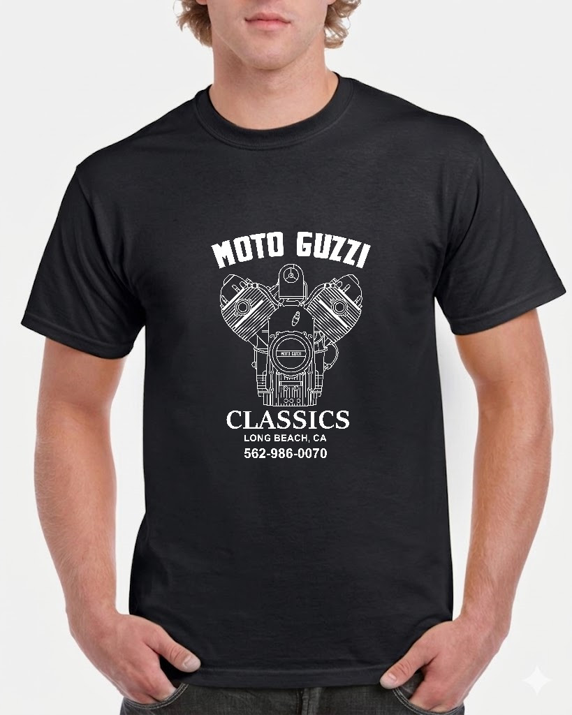 Moto Guzzi Classics Cotton Unisex Tee Shirt, Sizes S-5XL