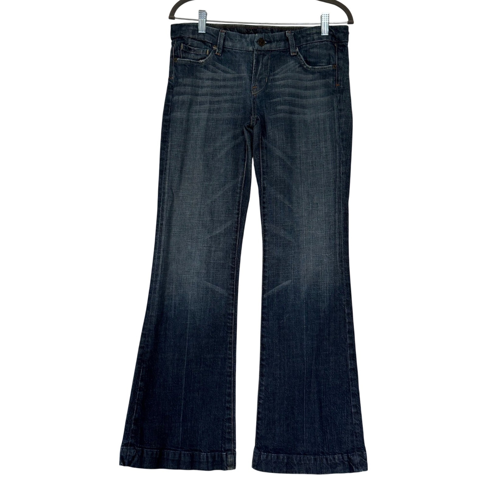 7 For All Mankind Dojo Jeans Womens 29 Flare Dark Wash Stretch USA Denim
