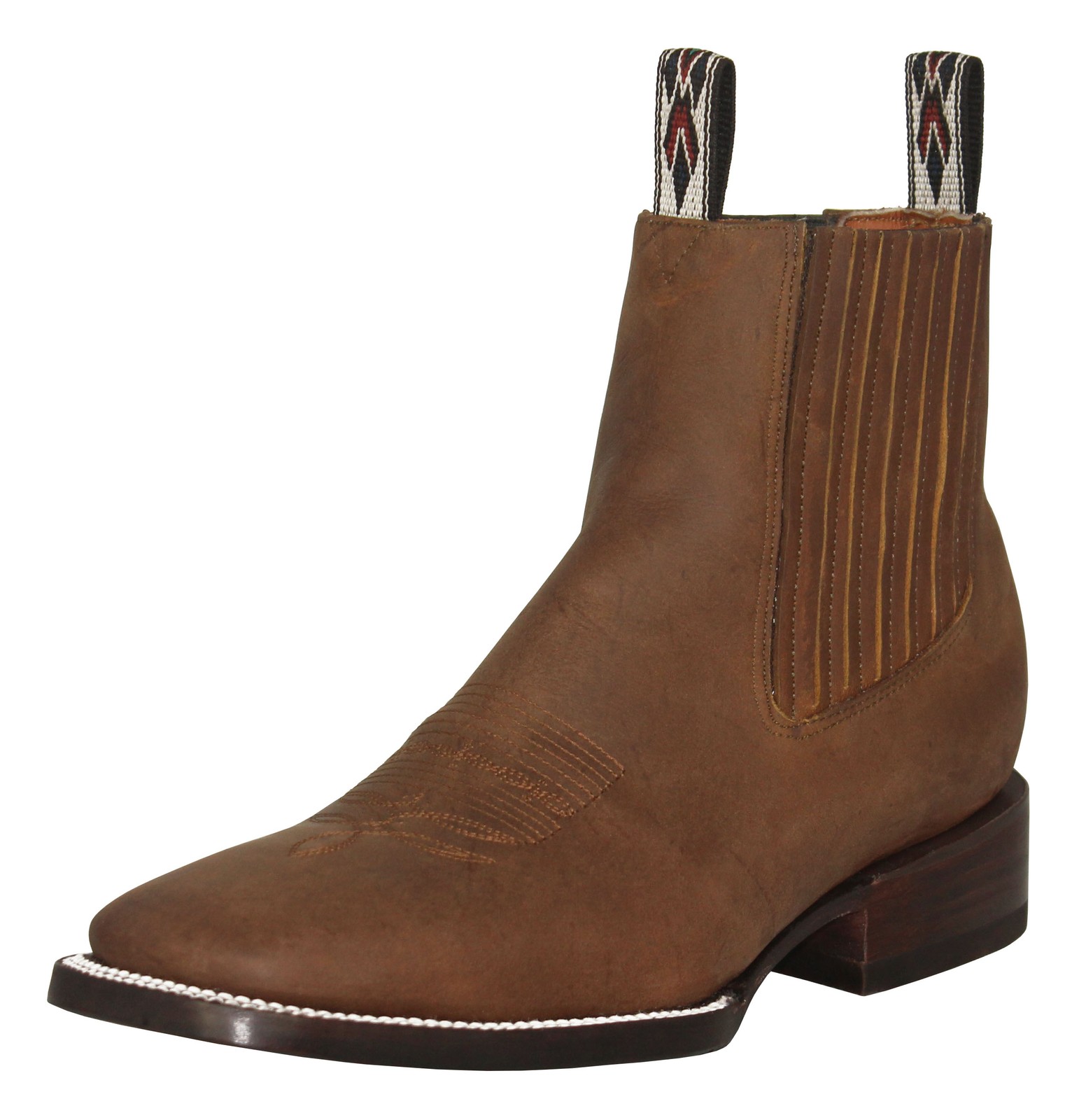 Mens Cognac Chelsea Boots Ankle High Pull On Rodeo Formal Botas Hombre Vaquero