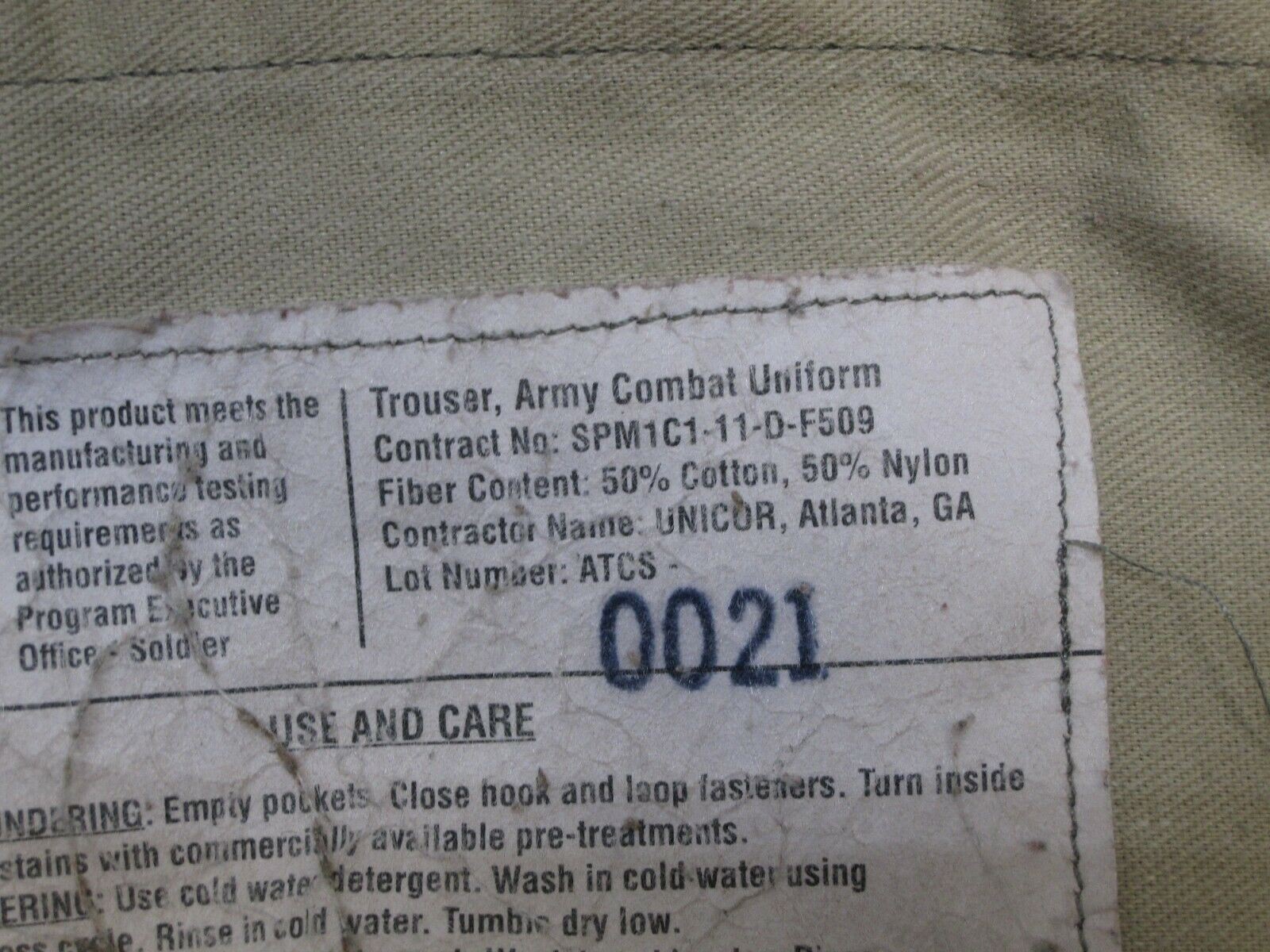 USGI ARMY ISSUE ACU DIGITAL COMBAT UNIFORM PANTS 50/50 COTTON/NYLON BOTTOMS USED