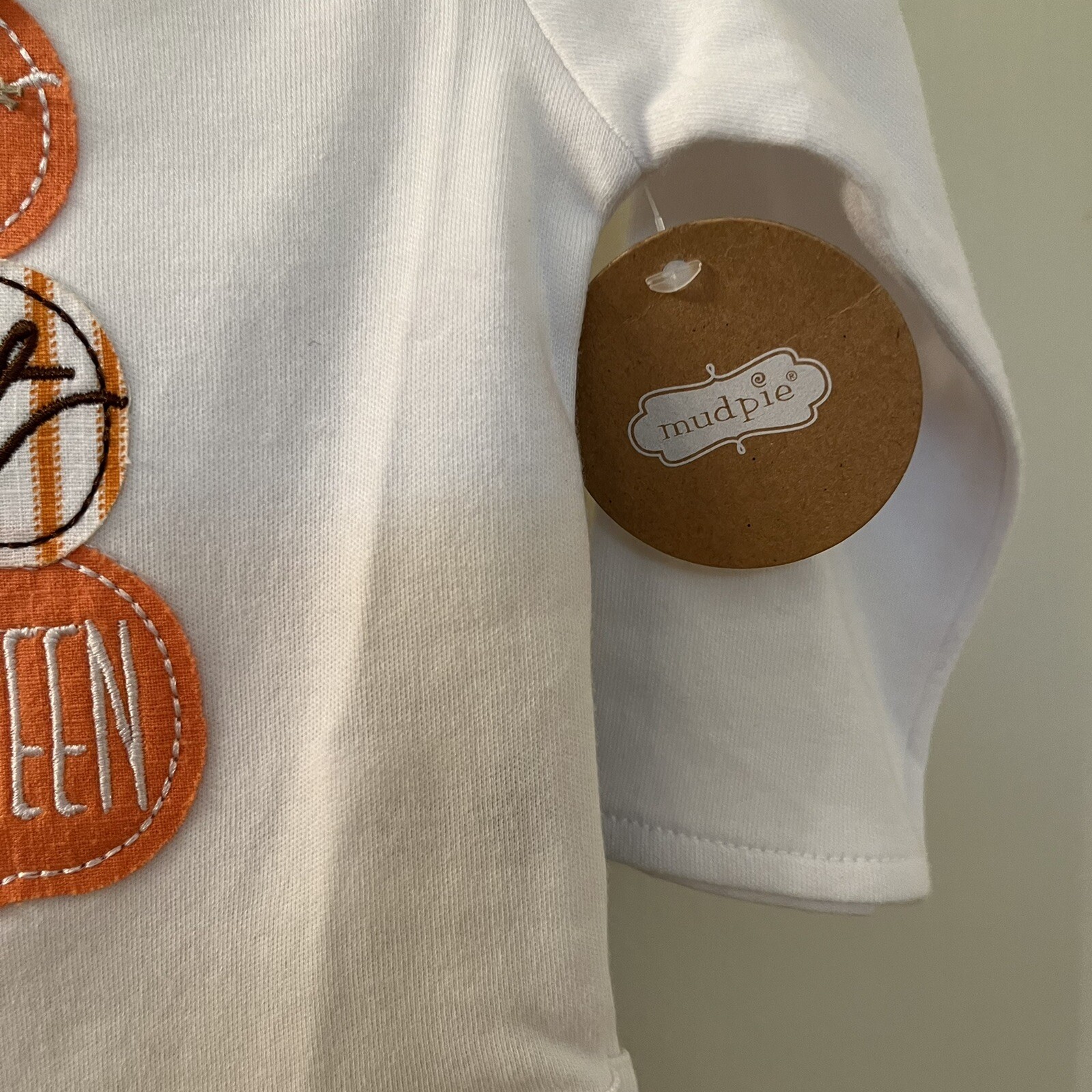 Mud Pie My First Halloween 2-Pc Outfit Set Applique Pumpkins Size 0-3 Months NWT