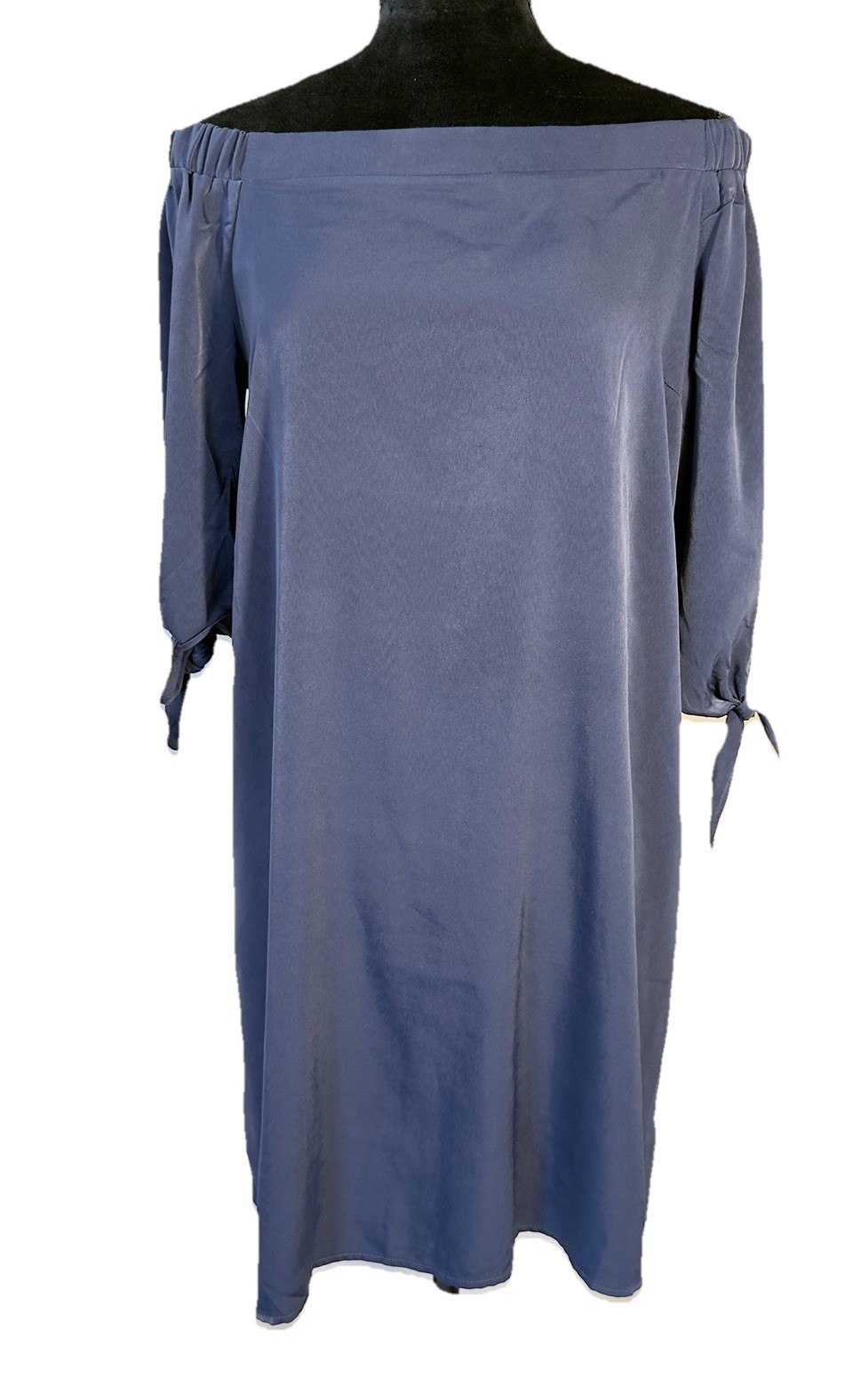 Women’s Navy Blue Off-The-Shoulder Dress by Minteau Los Angeles