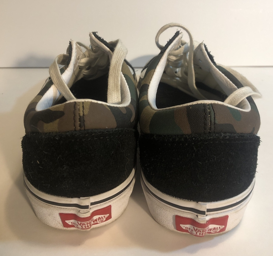 Vans Old Skool Woodland Camo Canvas Suede Shoes Men 6.5 Women 8 Low Top Lace Up