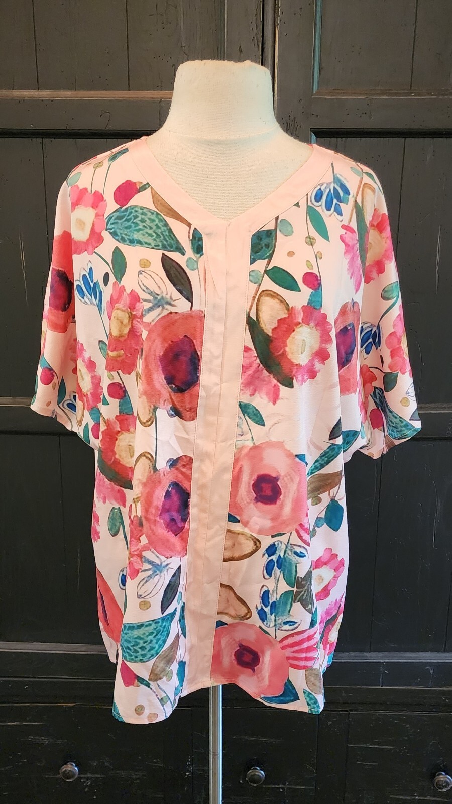 Unbranded Trendyschic Peach Floral Pullover Top Women’s XL NWOT
