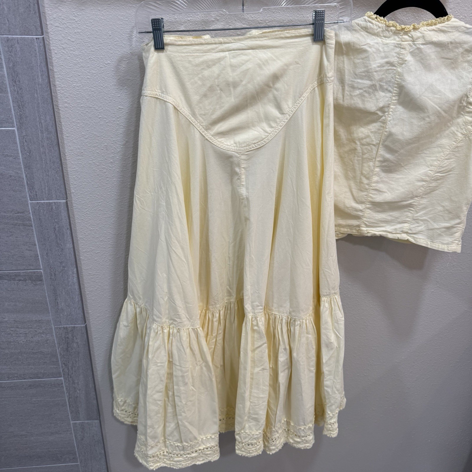 Vintage Oxygen Brand Lace-Up Vest/Skirt Sz L Victorian Romantic Coquette Corset