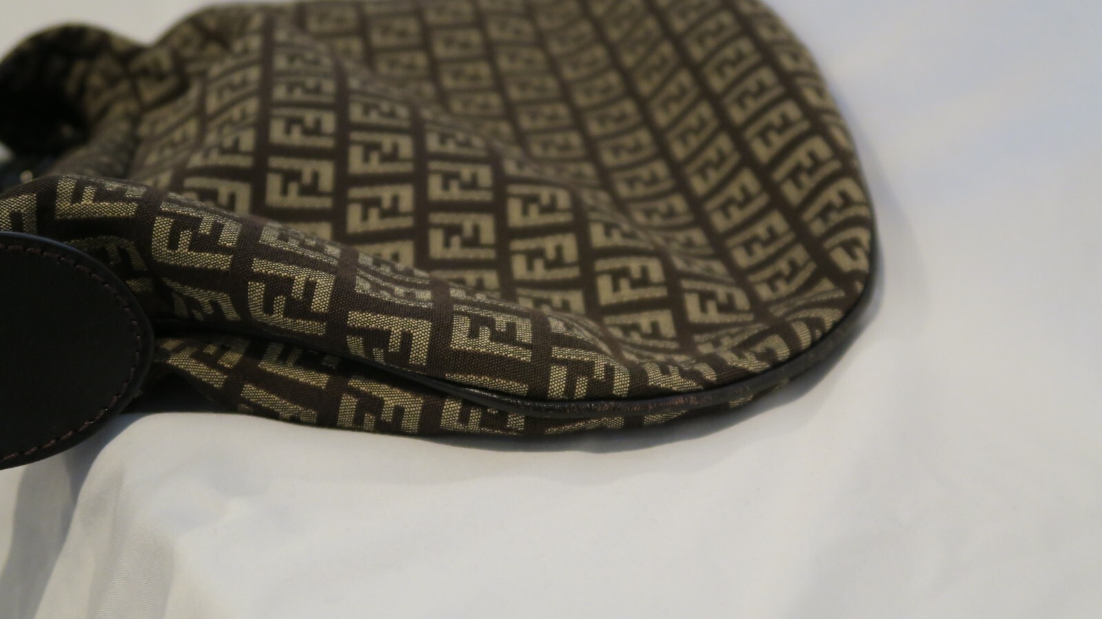 Authentic Vintage Fendi Zucca Oyster Shoulder Bag (Pre-owned)