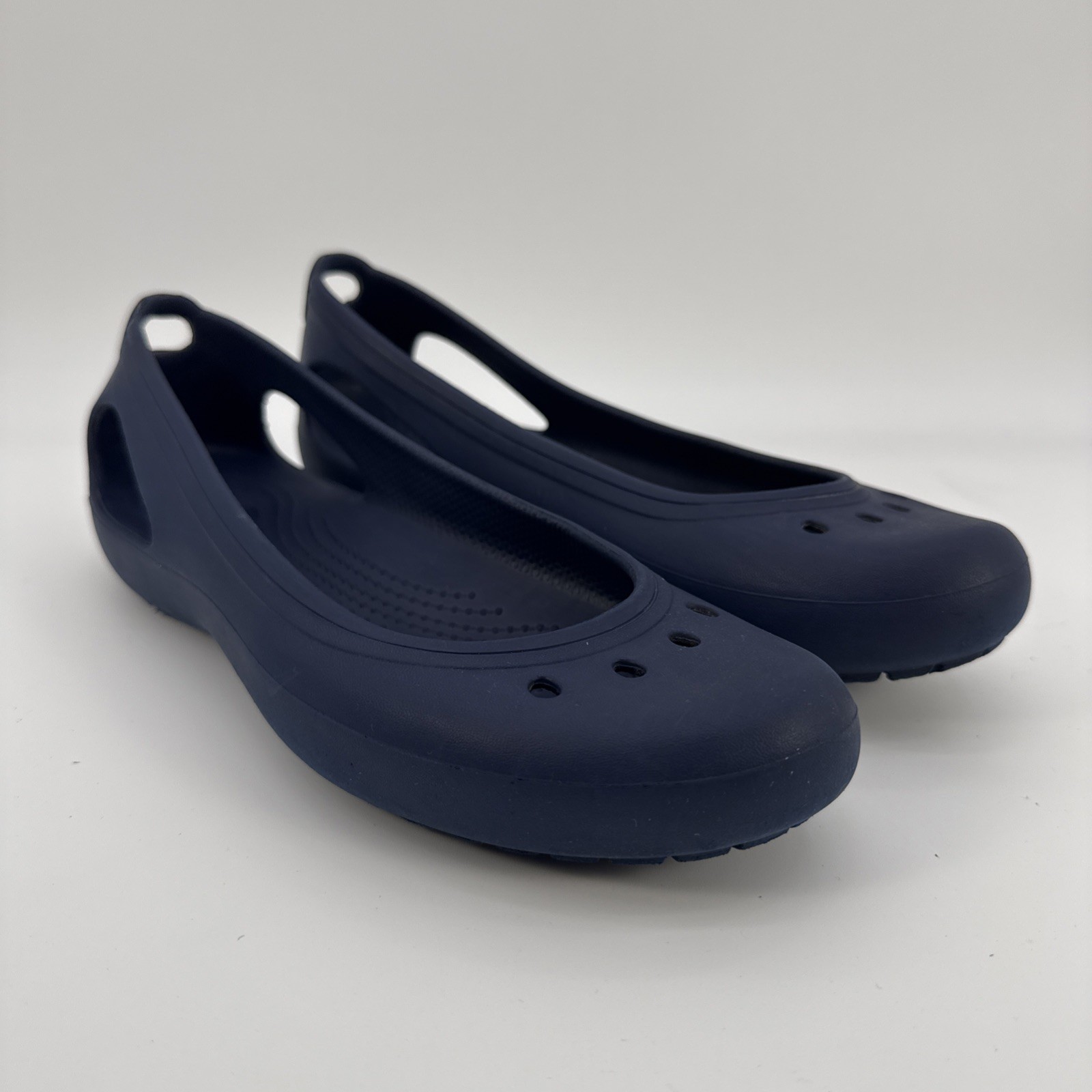 Crocs Kadee Ballet Flats Women’s Size US 9 Navy Blue Rubber Slip On Shoes