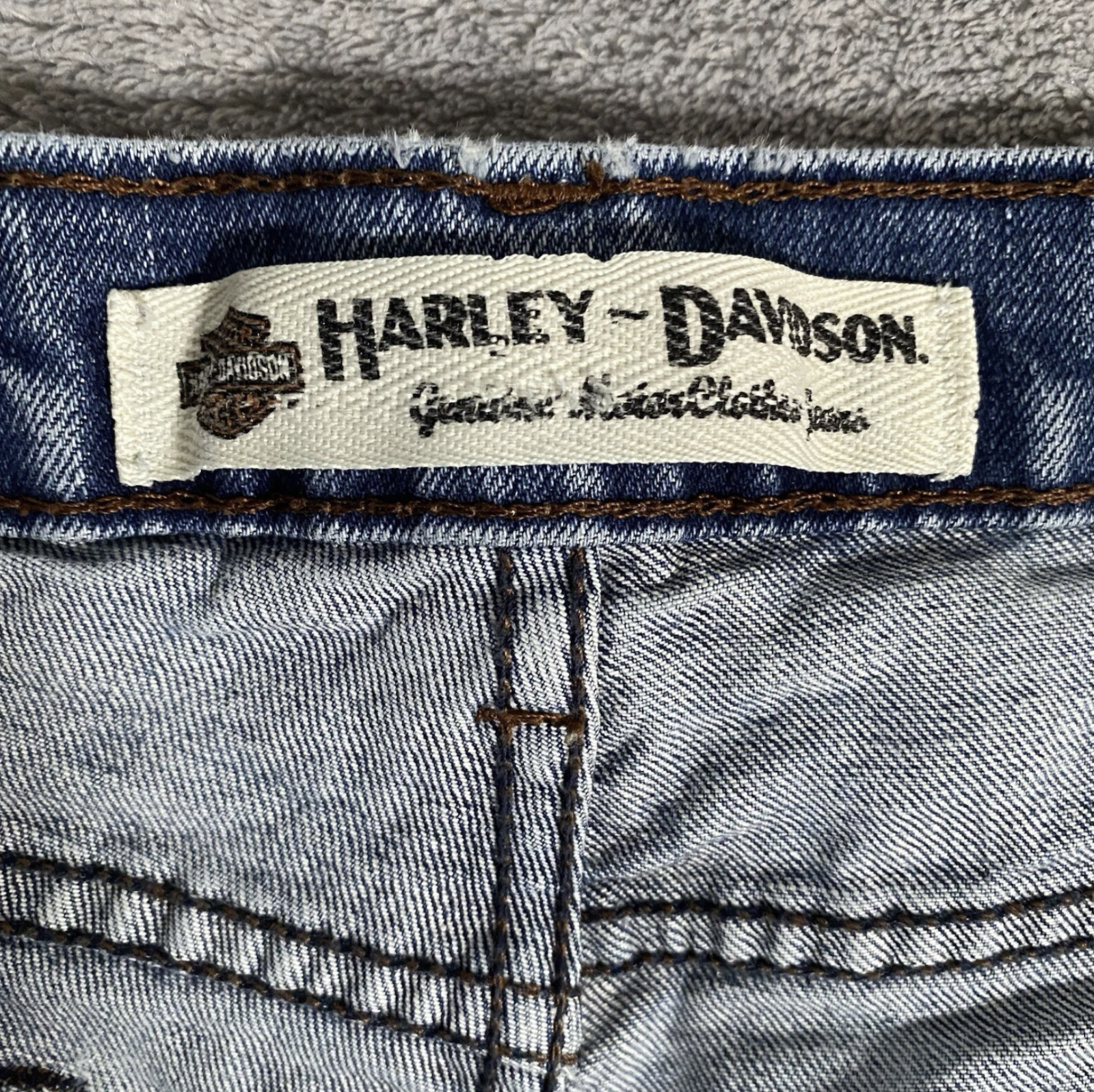 Harley Davidson Jeans Womens 14P Blue Straight Leg Mid Rise Medium Wash Denim