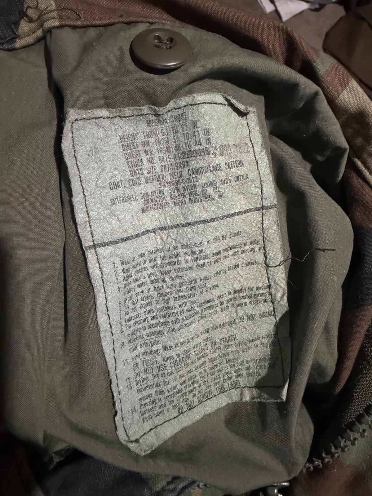 1986 DLA M65 Woodland Jacket Size L