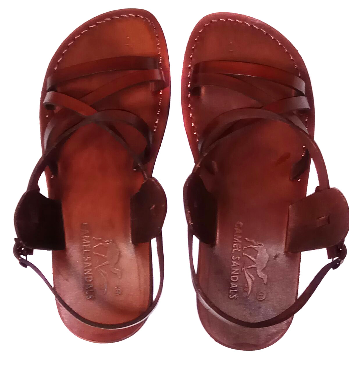 Brown Leather Roman Gladiator Jesus Sandals Strap Handmade US 5-16 EU 36-50