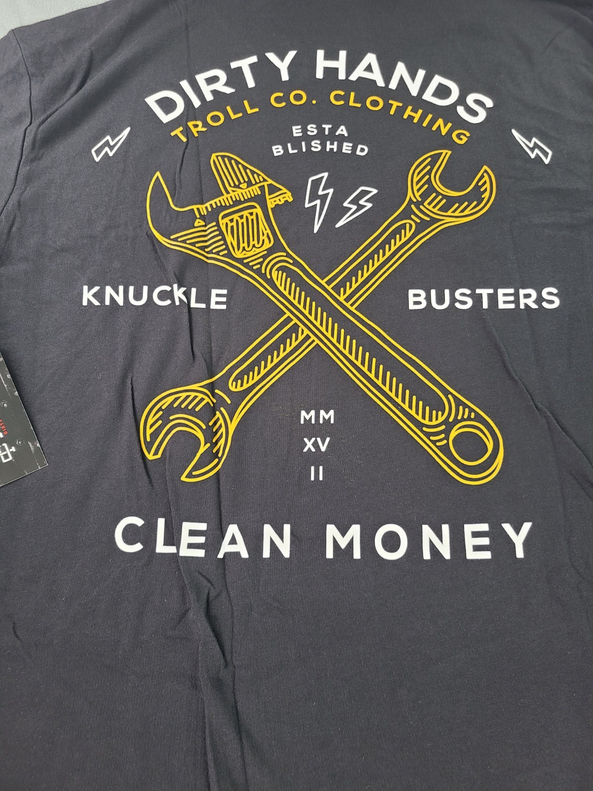 TROLL CO. Dirty Hands Clean Money Twisted Wrenches Men’s Black S/S Size 2XL