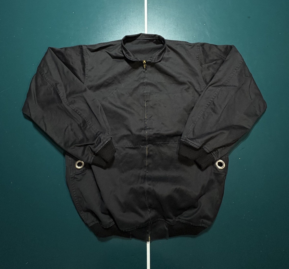 VTG 1991 French Police Dog Handler Bomber Jacket J. Veyrier Black 100L DMC Zip