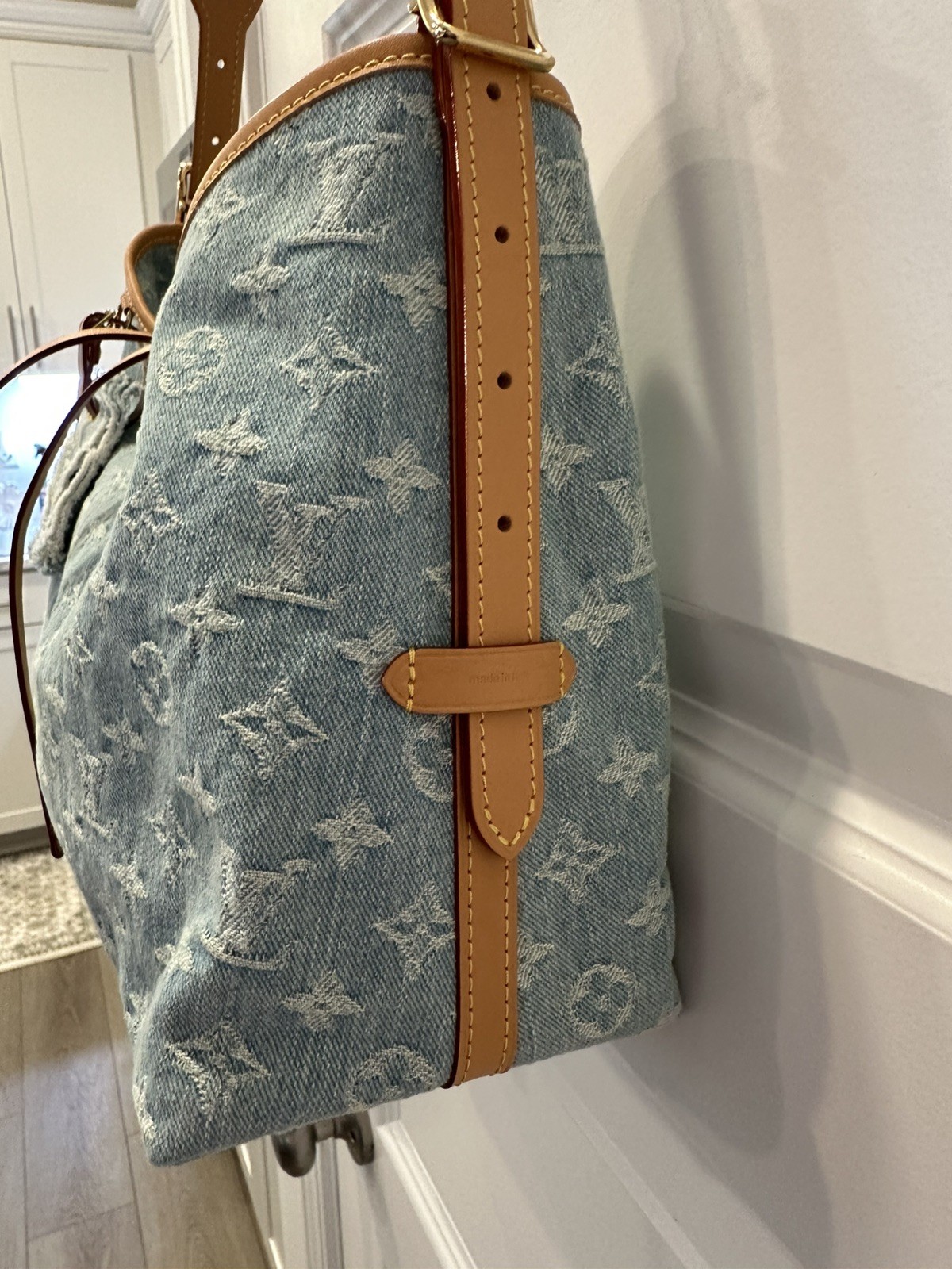 Louis Vuitton Monogram Denim CarryAll PM Sky Blue Limited Edition with Pochette