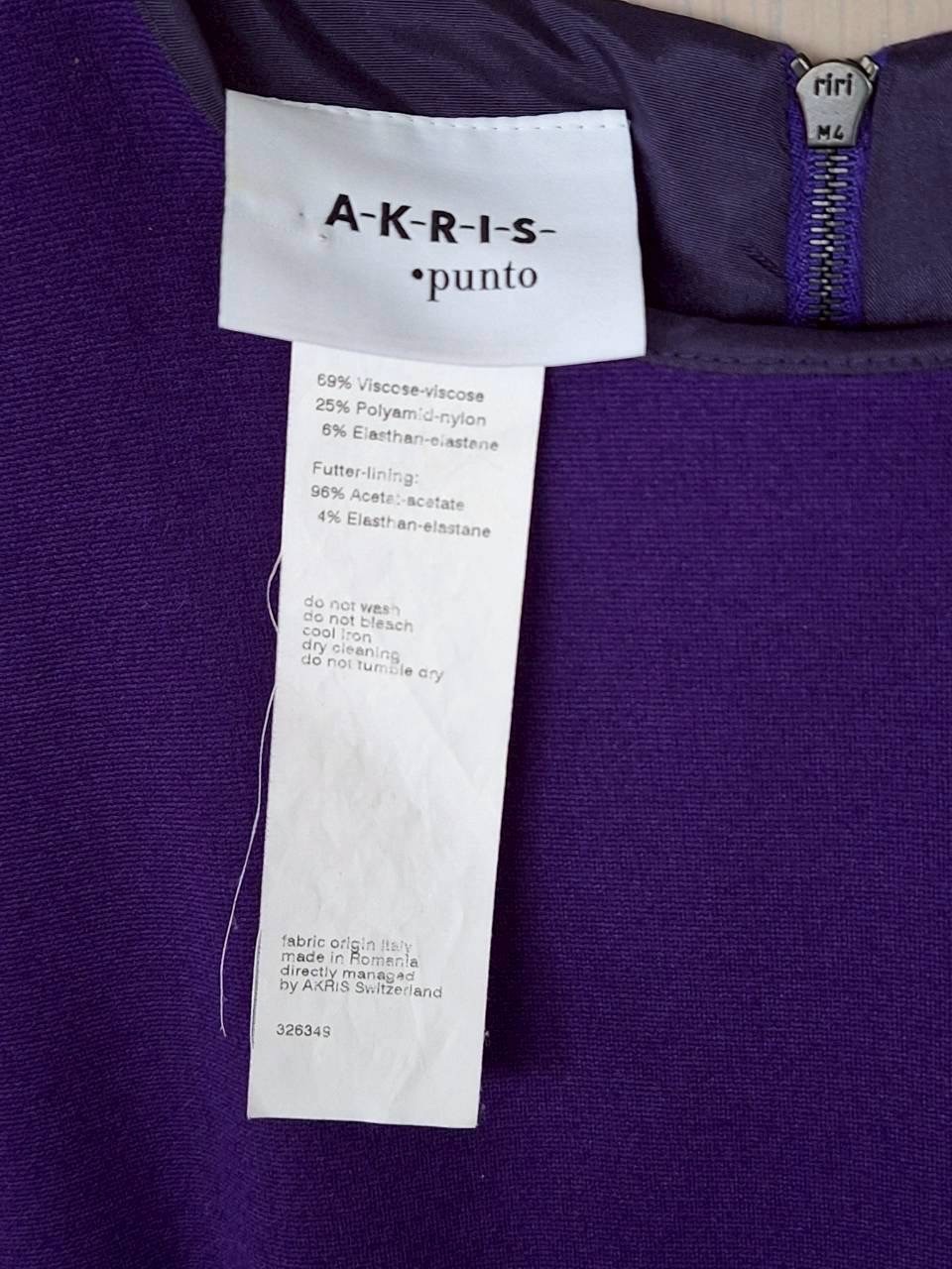 AKRIS Punto Purple Flare Dress Size 6 US