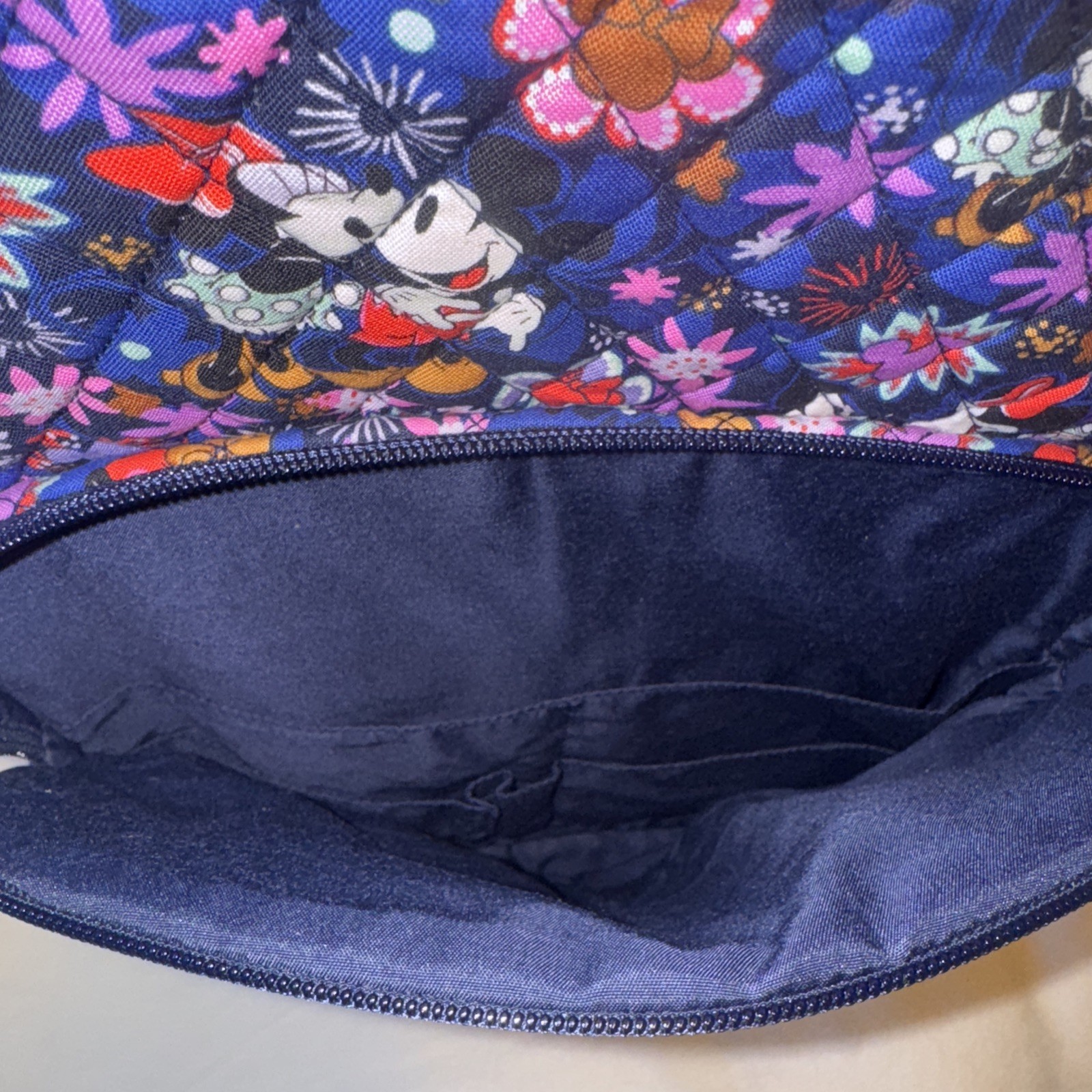 Vera Bradley Disney Mickey & Minnie Floral Blue Essentials Large Backpack NWT