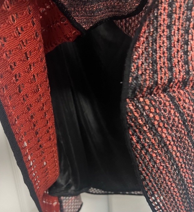 M Missoni Red Black Mesh Knit Fit & Flare Mini Dress IT 44 US 8 Authentic