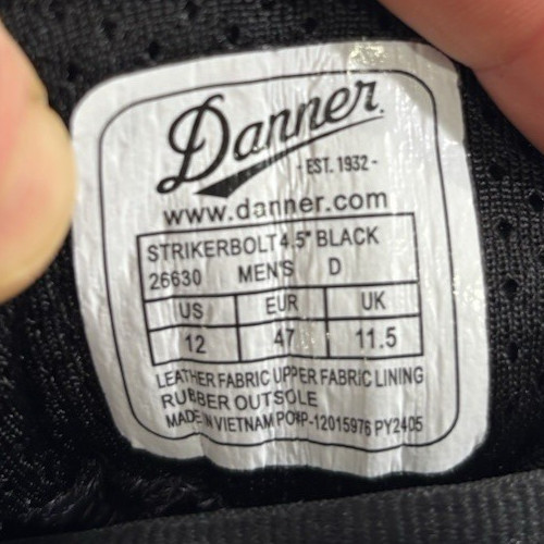NIB 12 D MENS DANNER 26630 STRIKER BOLT 4.5″ WATERPROOF GORE-TEX BOOTS BLACK