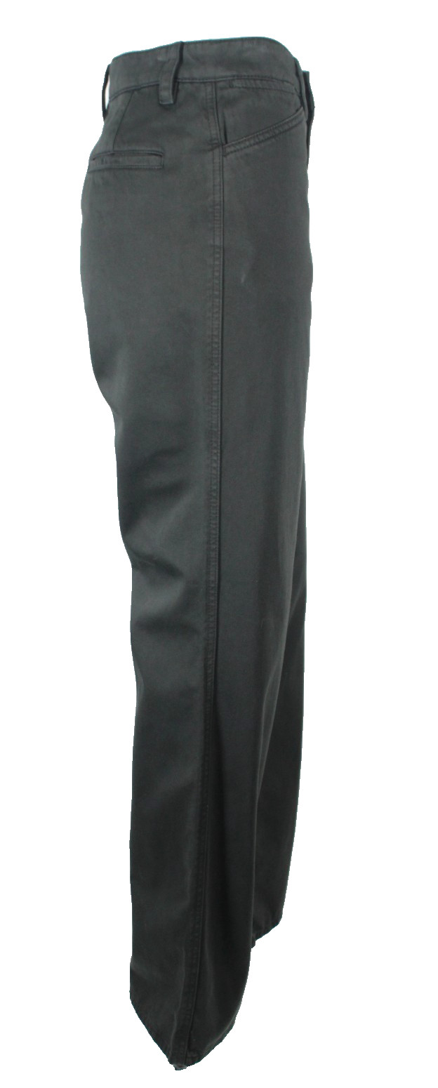LEMAIRE $575 Midnight Green-Gray Cotton Woven Straight Leg Pants 36 NEW