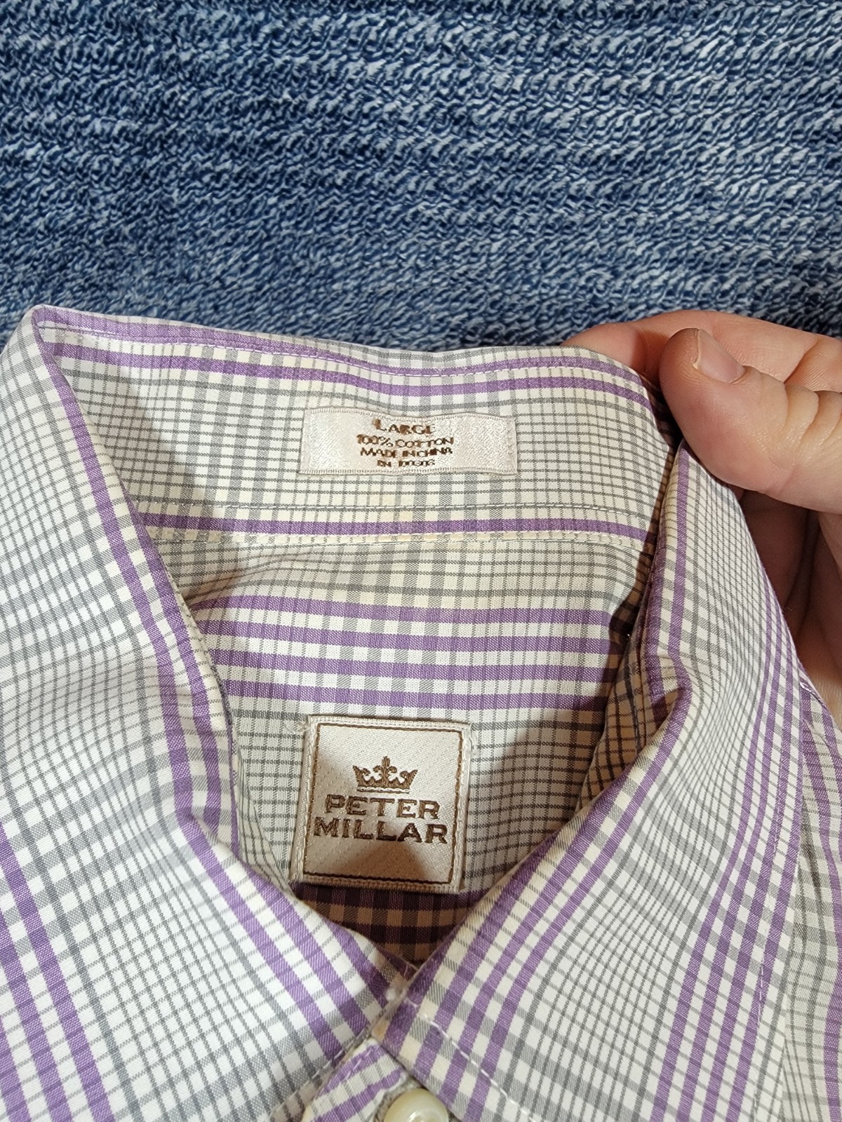 Peter Millar Crown Non-Iron Classic Fit Plaid Button-Down Shirt LG