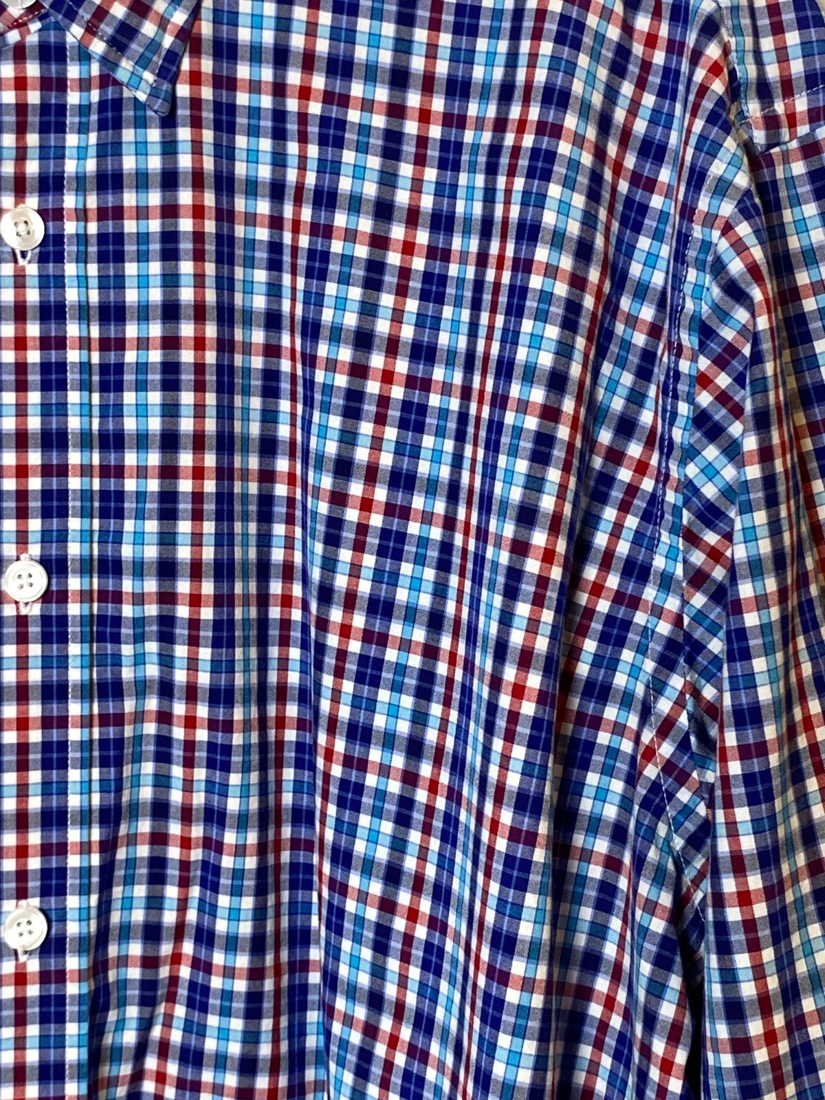 Untuckit Men’s Blue Plaid Long Sleeve Button Up Shirt Size XL