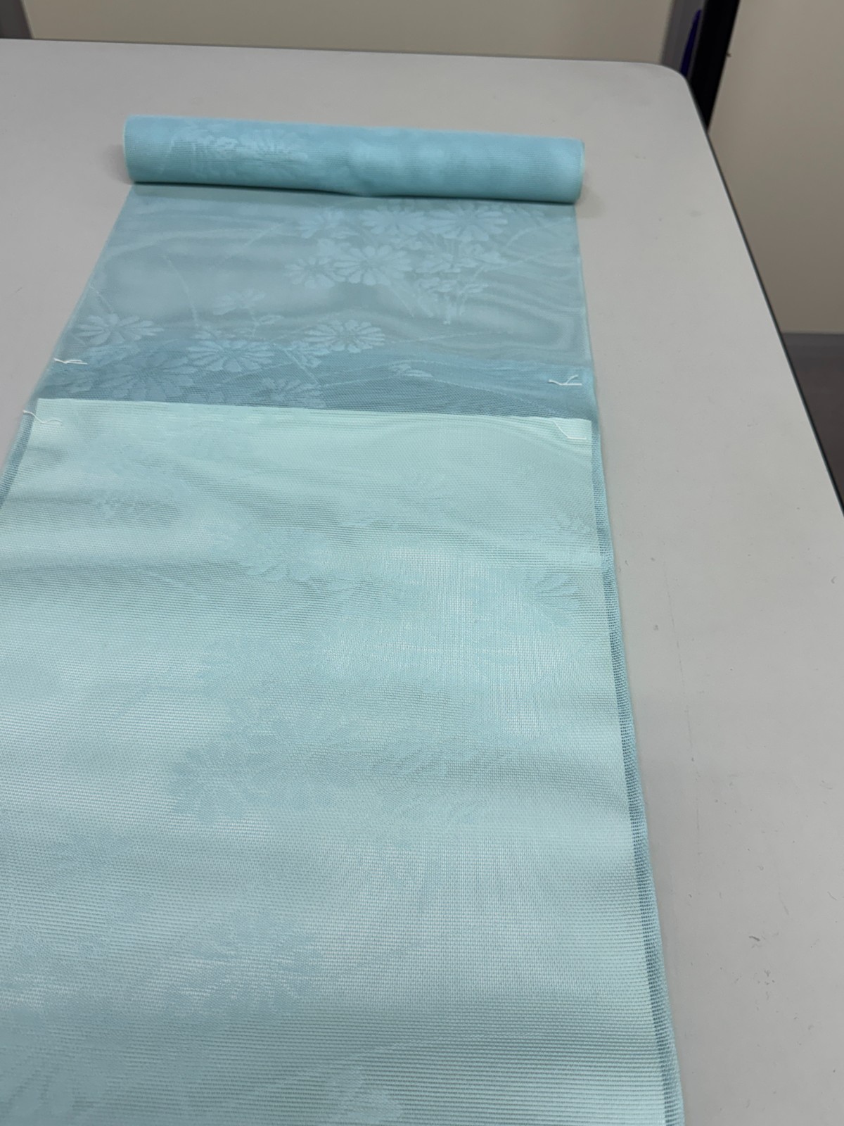 Japanese Vintage Kimono Fabric cloth Boro silk Blue tradition 35.4×13.7 in
