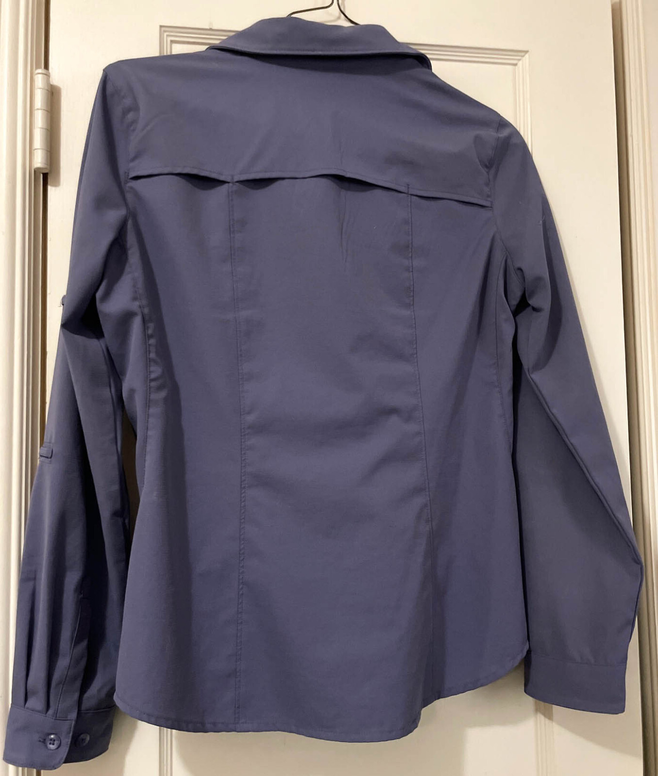 REI SAHARA SUN SHIRT, SMALL, PURPLE, LONG-SLEEVED, MANY HIDDEN ZIPPERS/FEATURES