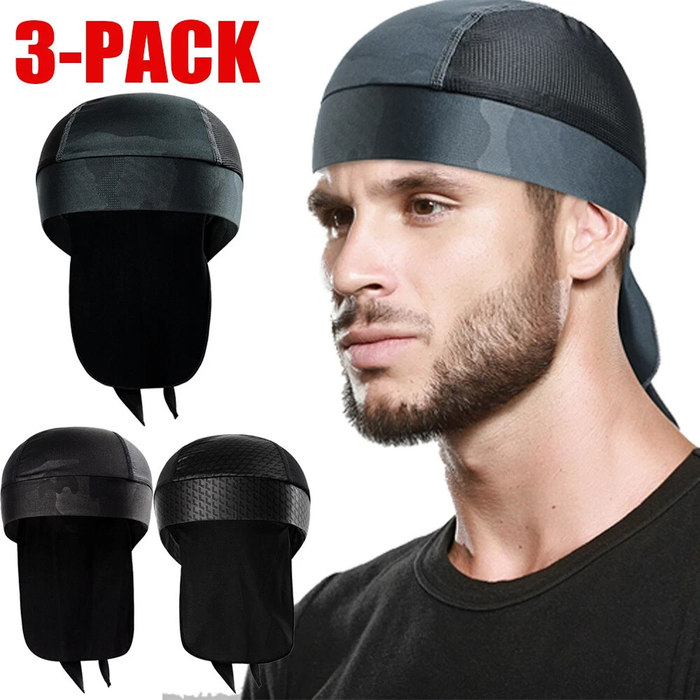3 Pack Summer Skull Cooling Beanie Cap Du Rag Head Wrap Motorcycle Biker Bandana
