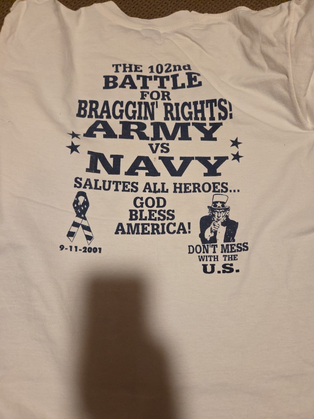 2001 Army Cadets vs Navy Midshipmen Long Sleeve Tshirt Large Veterans Stadium