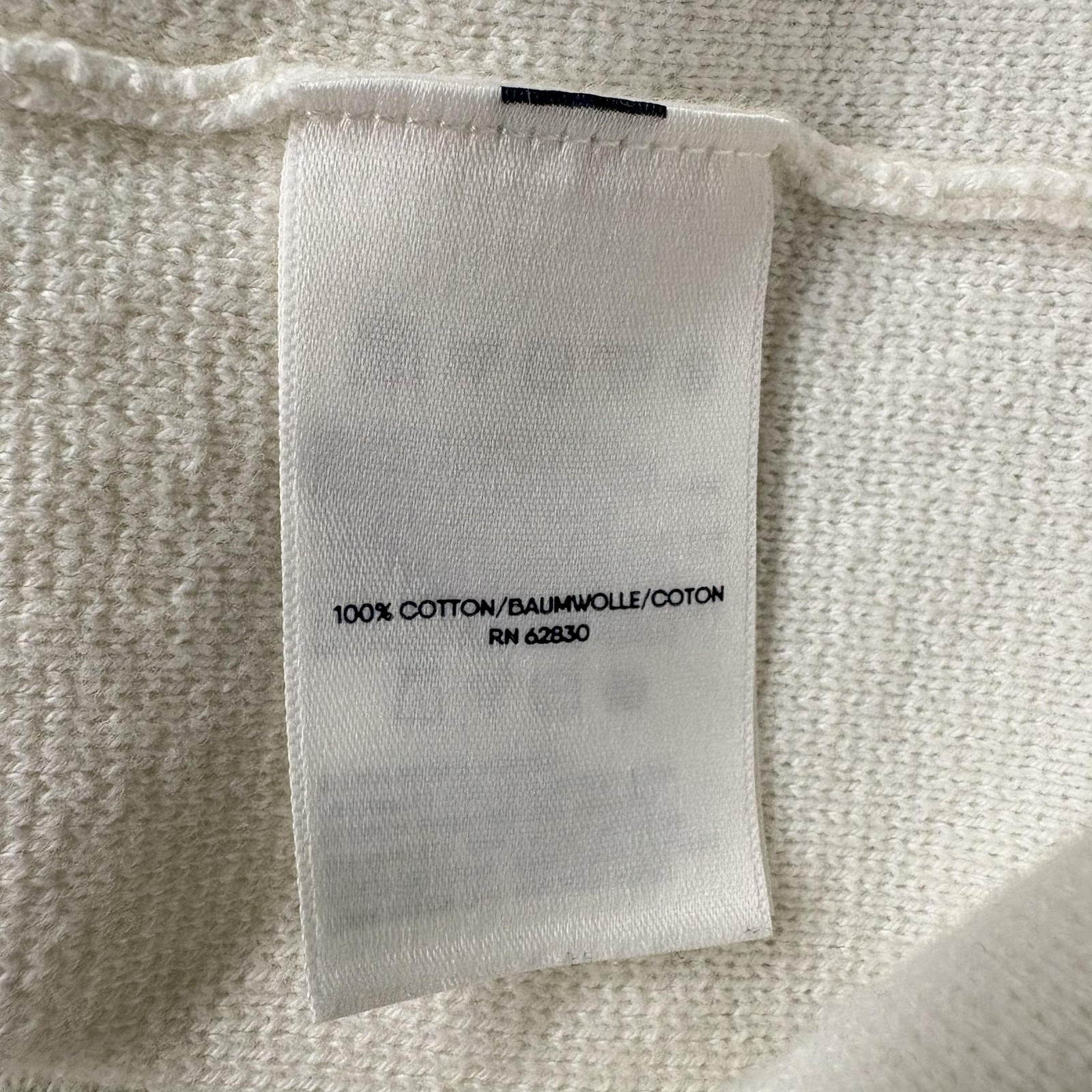 Lands End Cardigan Sweater Womens XL White Collared 100% Cotton Knit Pockets