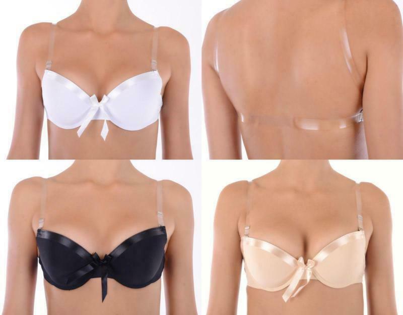 Invisible Clear Elastic Bra Strap Replacement MetalHook Transparent & Adjustable
