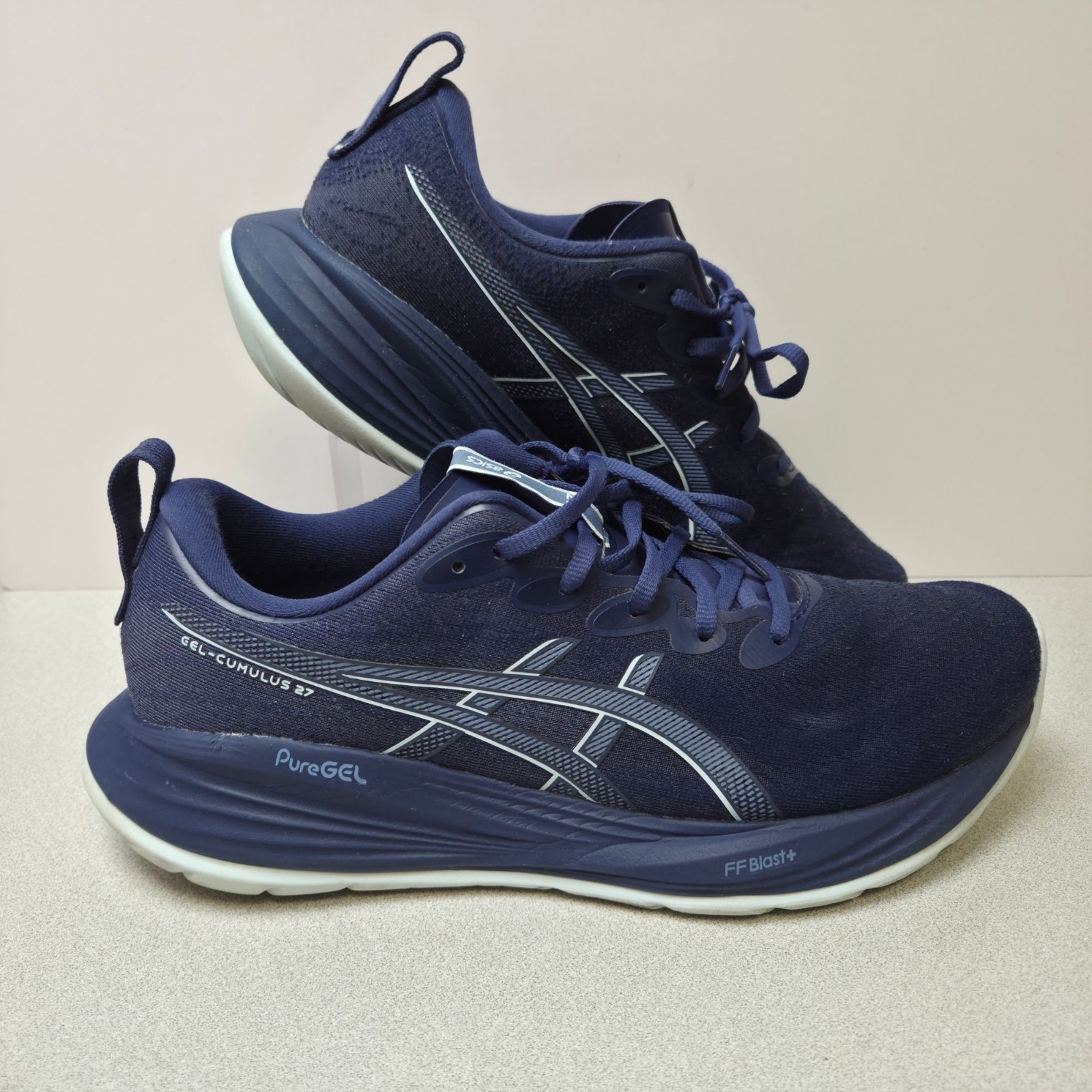 Asics Gel-Cumulus 27 Mens Running Shoes Navy PureGel FF Blast+ Size 10.5
