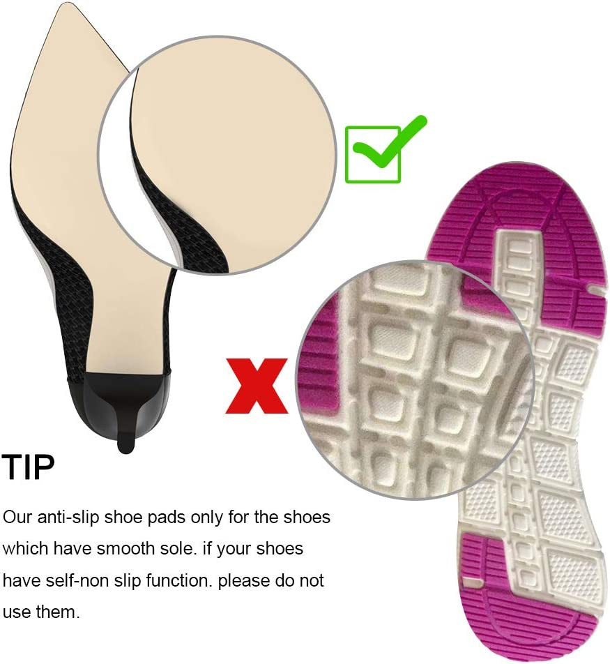 12 Premium Non-Slip Shoe Pads Bottom of Shoes Rubber Self Adhesive Grip Sticker