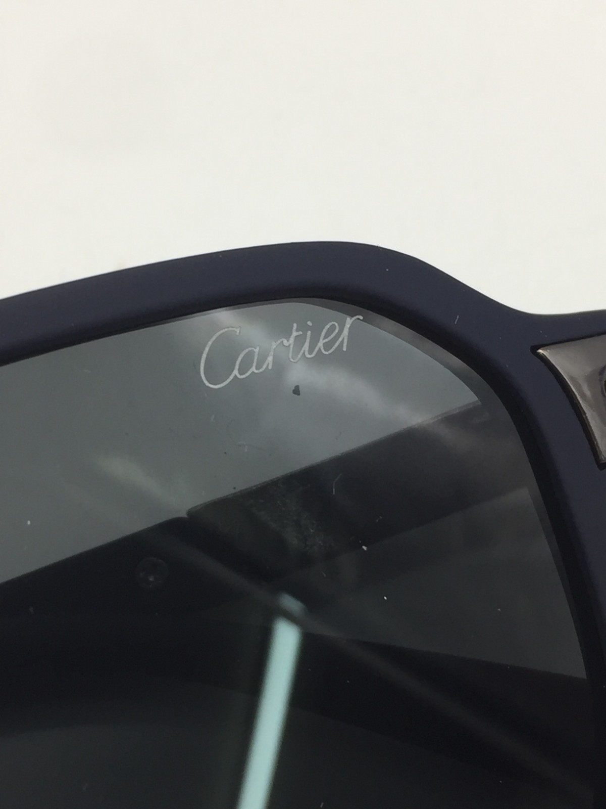 Cartier Matte Navy Trendy Luxury Sunglasses 55-17-142 Grey Lenses