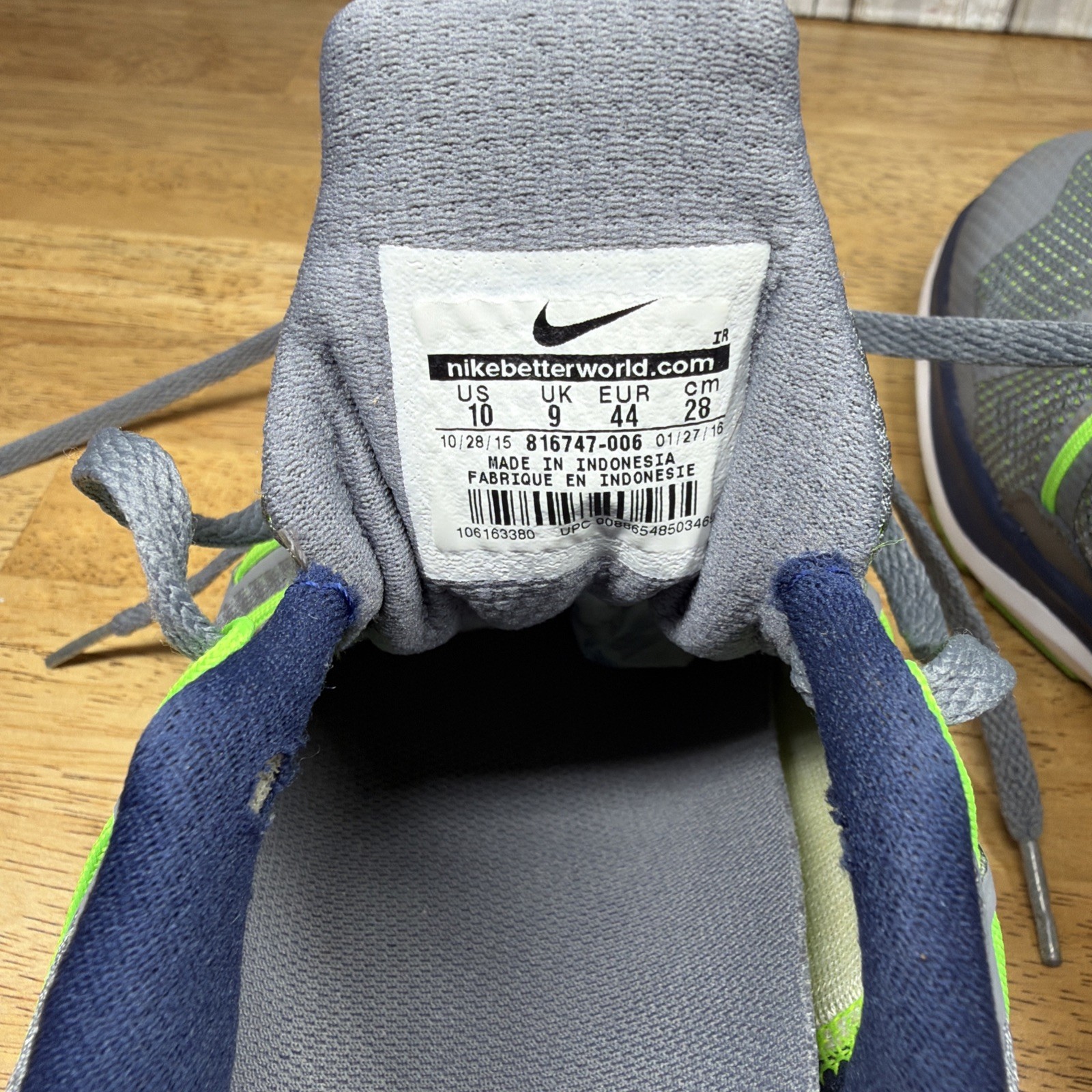 Men’s Nike Air Max Dynasty Grey/Lime Green/White Size 10